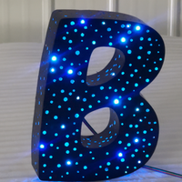 Lettres lumineuses LED personnalisées effet miroir brillant RGB perforées pour décoration de bar, événement, boutique, avec télécommande