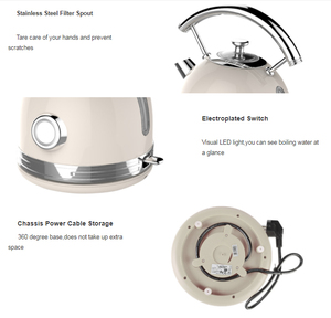 <span class=keywords><strong>Bouilloire</strong></span> électrique rétro en métal de 1,7 L avec indicateur de température, nouvelle collection 2026, vente chaude - Product Image 5