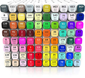 Juego de rotuladores de tinta con alcohol, puntas gemelas, dibujo artístico, papelería, 12/24/36/48/60/80/120/168 colores, Material plástico, pintura de dibujo - Product Image 5