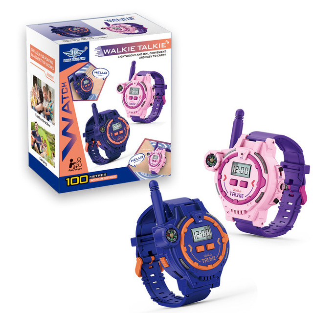 High Quality Game Toy Telephone Watch 200m Distance USB Charging Intercom Walkie Talkie Watch with Flashlight
