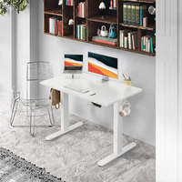 Bureau debout électrique réglable en hauteur, durable, avec structure métallique et design pliable, support d'ordinateur