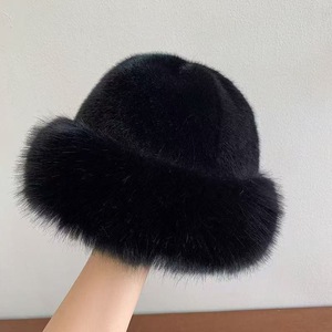 Allch Women's <strong>Fluffy</strong> Plush Faux Fur Bucket <strong>Hat</strong> <strong>Winter</strong> Warm Ear-Protection Fisherman's Cap Wholesale for Casual Scene - Product Image 3
