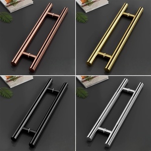 Poignée de tirage et de poussée ronde longue en acier inoxydable, style moderne et minimaliste, pour <span class=keywords><strong>porte</strong></span> d'entrée en verre ou en <span class=keywords><strong>bois</strong></span>, idéale pour l'extérieur et les halls. - Product Image 5