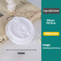 Tapa de plástico desechable para taza de té de burbujas, tapa de plástico de inyección de PP PLA, Panda