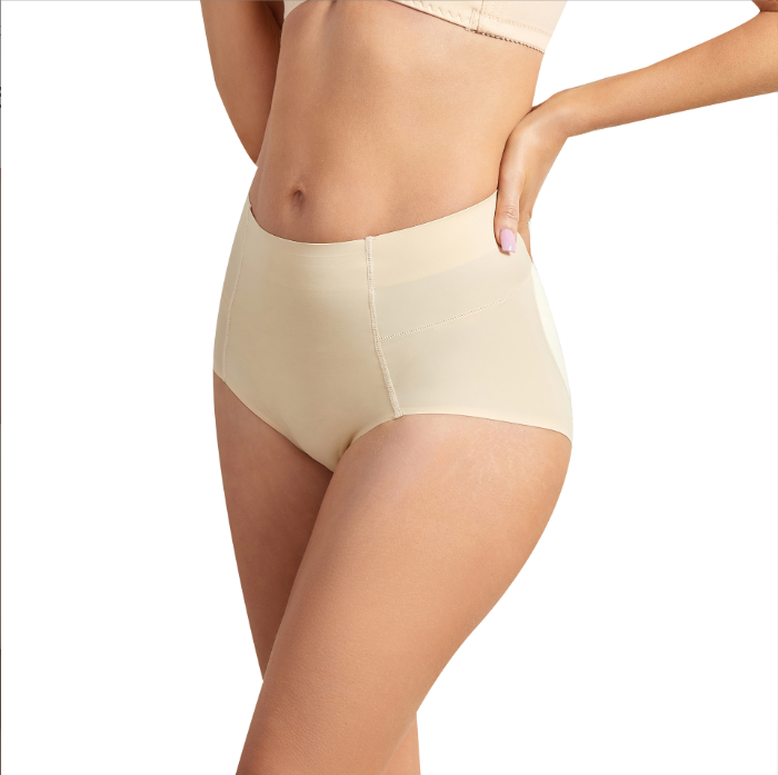 Tummy-Control Shaping Brief (LJ-LI-3689): back view showing seat coverage and shaping construction