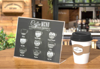 Penyangga Tanda Horizontal Bentuk L untuk Label Harga Kedai Kopi, Stand Display Kartu Meja Tarik untuk Penggunaan di Meja, Dapat Disesuaikan