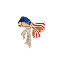 Broche en forme de drapeau américain, épinglette en émail rouge, blanc et bleu avec cristaux pour le 4 juillet