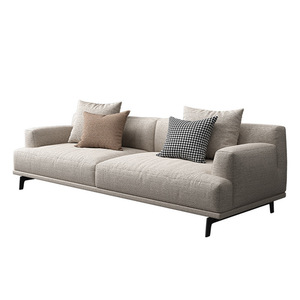 Canapé en tissu minimaliste moderne Technologie nordique Tissu Canapé d'angle 3 places Chaise longue - Product Image 1