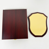 Plaque de certificat en bois noir pliable personnalisée avec boîte de plaques en bois vierges et plaque dorée MH-FJ0370