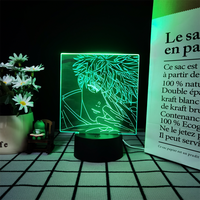 Vente directe d'usine Lampe de nuit LED en acrylique 3D flottante holographique moderne avec base pour les amateurs d'anime