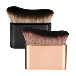 Pinceau autobronzant multicolore OEM, grand pinceau de bronzage pour le <span class=keywords><strong>visage</strong></span> et le corps, applicateur de bronzage Kabuki, pinceau à blush en fibres synthétiques angulées - Product Image 1