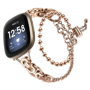 <span class=keywords><strong>Bracelet</strong></span> de montre intelligente pour <span class=keywords><strong>femme</strong></span> en métal sport tendance 2024, chaîne, pour <span class=keywords><strong>Fitbit</strong></span> Versa3 Sense2, sangle HYX HY-FB-M23605 - Product Image 1