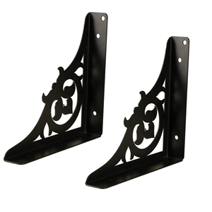 Petite étagère murale décorative en bois noir sculpté à motif floral, faite à la main, pour salon ou chambre. - Product Image 1