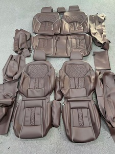 Vente en gros d'usine, housses de siège imperméables de haute qualité pour Mercedes-Benz Vito <span class=keywords><strong>7</strong></span> <span class=keywords><strong>places</strong></span>, remplacement en cuir PU Napa marron, fibre de carbone - Product Image 1