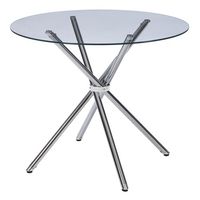 Meubles de salle à manger Table à manger en verre transparent Table d'hôtes 80 90 100 cm Table basse ronde en verre trempé moderne bon marché