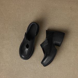 Botas de cuña de invierno para mujer, de cuero vacuno con patrón sólido, impermeables, hasta la rodilla, con cremallera, por encima de la rodilla, punta puntiaguda, tacón de cuña, nuevas - Product Image 1