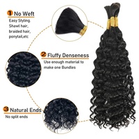 Extension de cheveux humains en vrac ondulés et humides pour tressage sans trame vague profonde en vrac