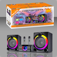 Speaker Aktif Laptop kayu 2.0, Pc daya Usb Audio Rgb lampu Led 2.0 komputer aktif PA Amplifier