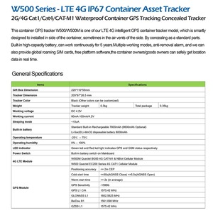 CST W500 Tuổi Thọ Pin Dài 4G Container Cargo Gps Tracker Không Thấm Nước Cài Đặt Ẩn Cho Marine Container Logistics - Product Image 5