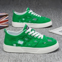 Nouvelles chaussures en toile pour hommes, respirantes, tendance, à lacets, couleur unie, chaussures multifonctionnelles pour le sport et les loisirs