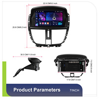 Podofo 7 pouces 4+64 Go pour Peugeot 207 2008-2014 Autoradio Android CarPlay sans fil Android Auto GPS Services OEM professionnels