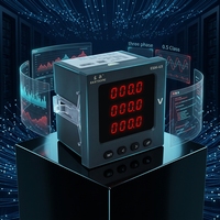 EASTSONG ES96-U3 Voltímetro Digital Trifásico de 96x96mm con LED Rojo, CA 1000V, RS485 Modbus RTU, Clase 0.5, IP65, Retardante de Llama