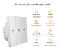 Tuya Zigbee Mouse Click Design Curtain Smart Switch Tahan Api PC Netral Alexa/Google Home/Smart Life/Alexa OEM&ODM