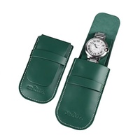 Eonluxe – Boîte de rangement pour montres en cuir véritable, pochette de voyage portable, noire et marron, légère et sécurisée pour le rangement quotidien et la présentation