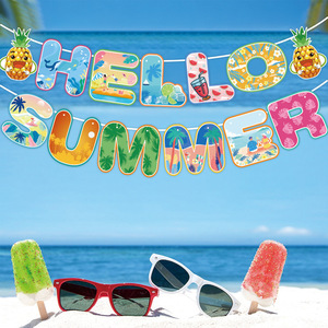 Hello Summer Fruit <b>Banner</b> Paper Decoration Set For Beach Party Diy - Product Image 4