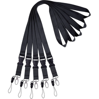 Cordon en polyester personnalisé de couleur unie avec crochet pour accrocher au cou, idéal pour badge de travail, porte-carte d'identité scolaire ou porte-document.