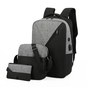 नई तीन-टुकड़ा सेट लैपटॉप बैग ऑक्सफोर्ड स्कूल बैग व्यापार बैग पुरुषों और महिलाओं के लिए