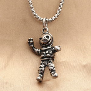 Yunnique – pendentif astronaute en acier inoxydable pour hommes, collier de style rétro Punk, design géométrique, bijoux à la mode - Product Image 1
