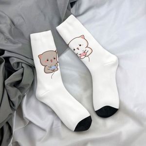 Calcetines Personalizados para Parejas, Diseño Mochi Cat Peach y Goma, Antibacterianos, Cálidos, Divertidos y Originales, para Hombre y Mujer, Suministro ODM - Product Image 4