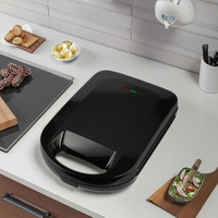 Machine à sandwich électrique en acier inoxydable à 4 tranches, plaques interchangeables triangulaires pour gril domestique
