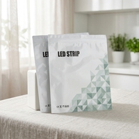 Sac d'emballage en BOPP imprimé blanc avec fermeture éclair VMPET PE, pochette en plastique aluminium scellée sur trois côtés avec fermeture éclair, vente en gros