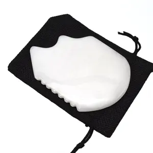 Prodotti popolari 2024 di giada bianca Guasha Gua Sha Board per il massaggio del viso e del corpo Custom giada pietra Gua Sha giada bianca