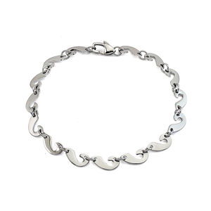 Bracelet irrégulier en acier inoxydable plaqué argent PVD, étanche, chaîne simple, bijou de mode pour occasions festives - Product Image 1