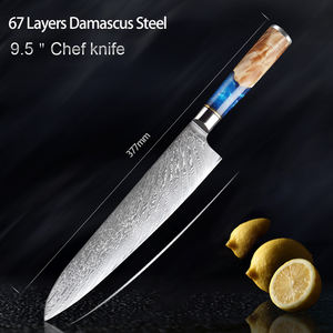 Ensemble de couteaux de cuisine en acier damas VG10 Couteau de chef 67 couches en acier Couperet japonais Tranchage du <span class=keywords><strong>pain</strong></span> Couteau en acier à haute teneur en carbone Hot New - Product Image 4