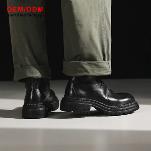 Bottes de moto rétro montantes personnalisées OEM, neuves, été automne hiver, fabriquées à la main en cuir de cheval avec couture Goodyear, à lacets - Product Image 2