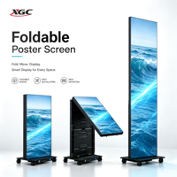 Exhibidor de Carteles LED Portátil, Tótem Publicitario, Pantalla Digital, Reproductor de Video Full HD para Exposiciones y Ferias Comerciales