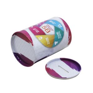 Renkli yuvarlak para kumbarası teneke paketlenmiş özel kasa Metal kumbara kutu - Product Image 3