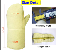Swelder 2 Jari Kevlar Aramid 500 ° Sarung Tangan Anti Panas Tahan Panas untuk Oven, Pengecoran, Pengolahan Kaca, dll.