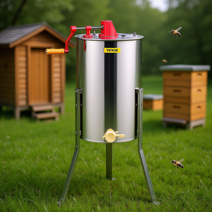 Extracteur de miel manuel Vevor 2/4 cadres en acier inoxydable – Équipement apicole, machine de traitement du miel - Product Image 2