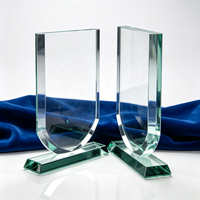 Plaque de trophée en verre de jade à prix d'usine, récompense en verre cristal vierge pour gravure laser personnalisée
