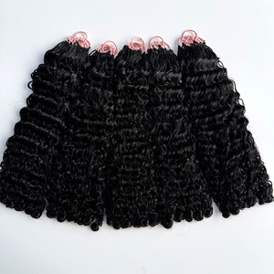 Cabello Humano Virgen Rizado Camboyano para Crochet, Color Negro Natural, Ligero y Suave, para Trenzas y Peinados Boho - Product Image 5
