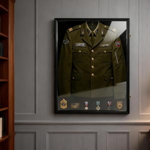 Vitrina de exhibición de camisetas auténticas con marco negro de FSC Uniform Storage Memorial <span class=keywords><strong>Artworld</strong></span> Displays - Product Image 6