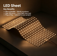 Panneau LED découpable 24V avec rétroéclairage pour murs de télévision, îlots de cuisine, 288 LED, découpable, dimmable, Ra90, Onyx, Alabastre, Marbre, Pierre
