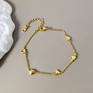 Pulsera de Latón Moderna con Forma de Corazón para Mujer, Regalo de Compromiso, Boda, Chapada en Oro de 18K y Rodio - Product Image 3
