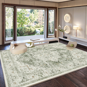 Tapis de chevet moderne géométrique à poils ras de style américain de 10 mm, personnalisé, en polyester, pour table basse, lavable à la main, fabriqué à la machine, en PVC - Product Image 2