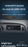 Radio de Coche con Android 14 y CarPlay de 8.8" para Audi A6 C6 4f 2005 2006 2007 2008-2011 MMI 2G 3G, Reproductor Multimedia con Pantalla Estéreo 4G